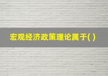 宏观经济政策理论属于( )